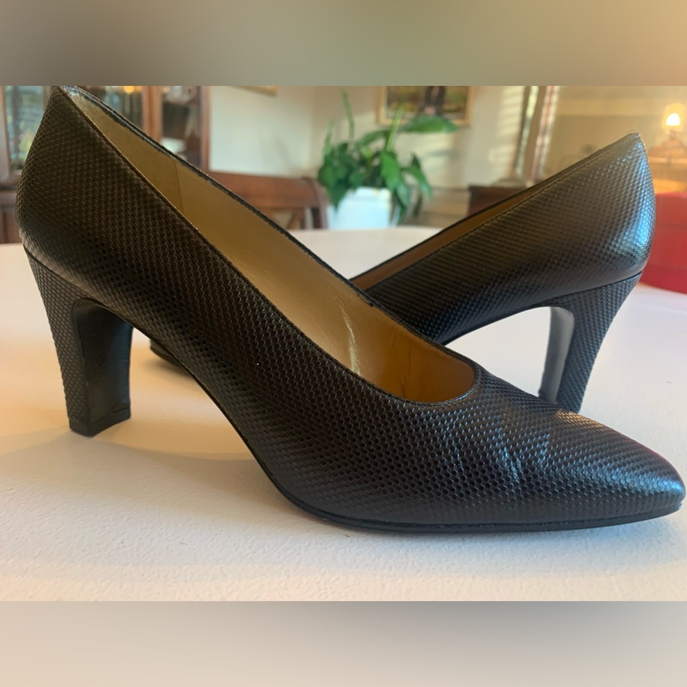 Stuart Weitzman Textured Black Heels